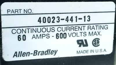 Allen-Bradley 40023-441-13 2100 600 V 60 A Type R Fuse Block
