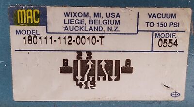 MAC Valves 180111-112-0010-T Solenoid Valve