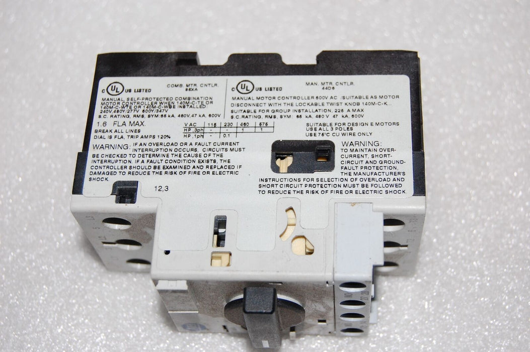 Allen-Bradley 140M-C2E-B16 SER. B MOTOR PROTECTOR RELAY