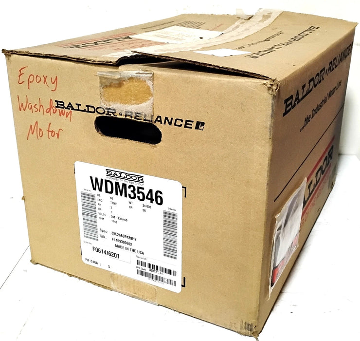Baldor WDM3546 230/460 V 1740 RPM 1 HP Wash Down Motor