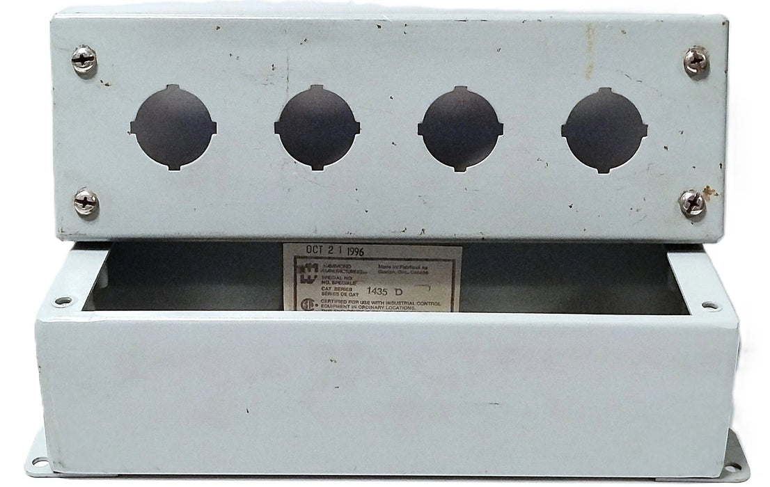 Hammond 1435-D 4 Hole NEMA Type 12 Enclosure for 30 mm Buttons or Switches