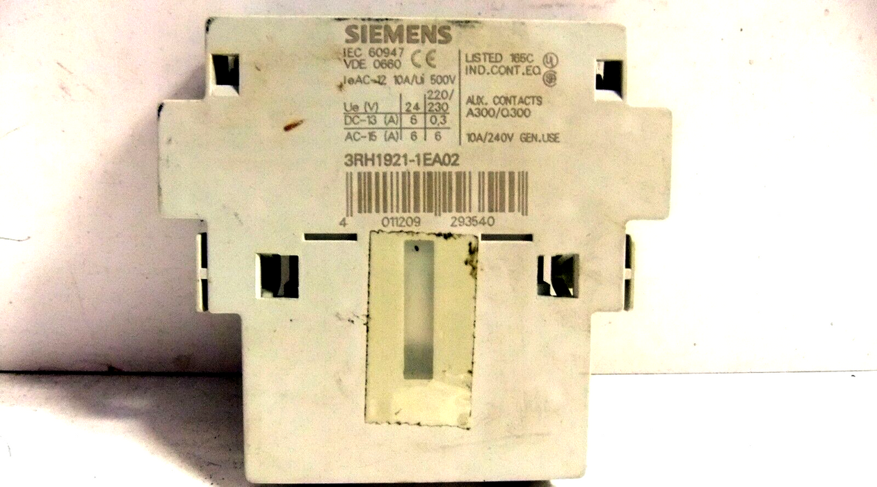 Siemens Auxiliary Contact Block 3RH1921-1EA02