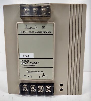 Omron S8VS-24024 /ED2 100-240VAC 3.8A Panel Mount PLC Power Supply