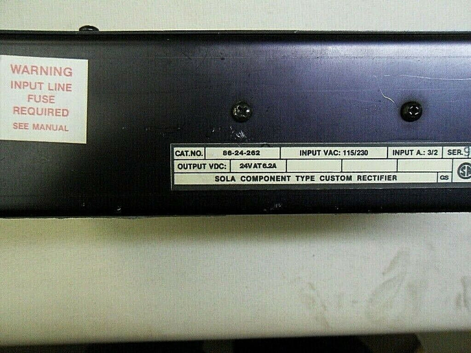 1 POWER SUPPLY SOLA ELECTRIC 86-24-262