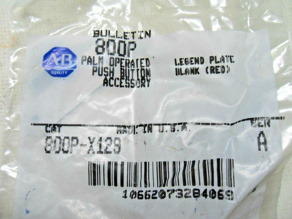 7 Allen-Bradley 800P-X107 Gray & 800P-X129 Red Legend Plates