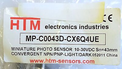 HTM Electronics MP-C0043D-CX6Q4UE 10-30 VDC Photoelectric Proximity Sensor