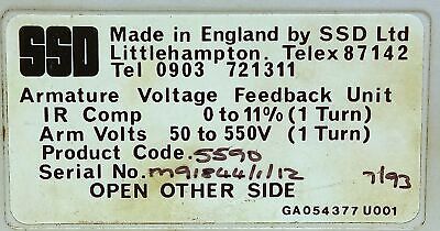 SSD 5590 50-550 V Armature Voltage Feedback Unit