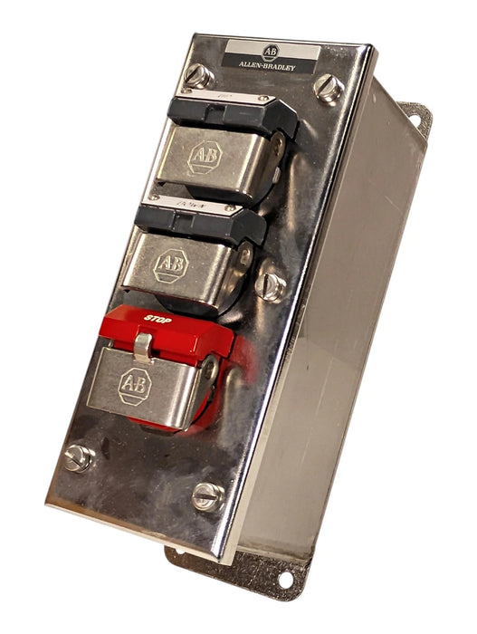 Allen-Bradley 800H-3HC4 Stainless Steel Push Button Station w/ 3 SS Pushbuttons
