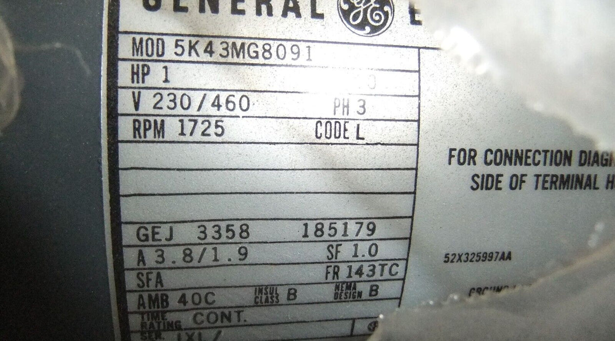 GE Motor with Stearns Brake 5K43MG8091 Brake: 1-055-511-00-BQF