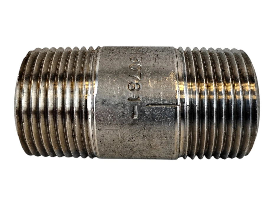 Merit Brass 6512-200 3/4" x 2" L MNPT Sch 80 316 Stainless Steel Pipe Nipple
