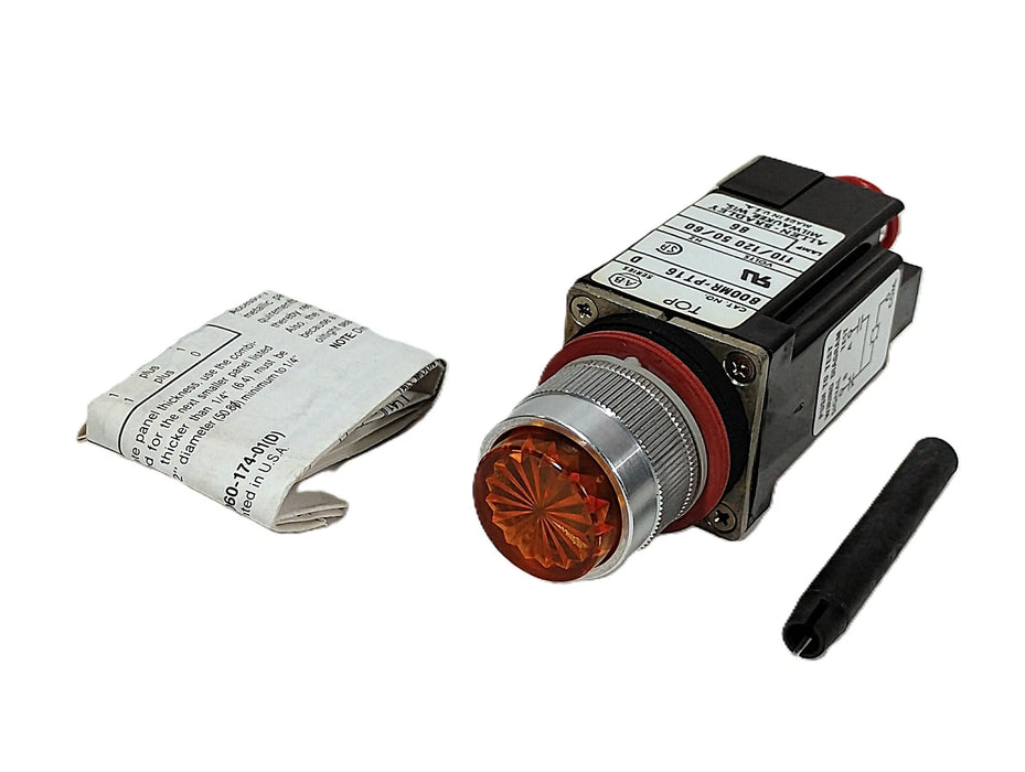 Allen-Bradley 800MR-PT16A 110/120 V AC 22.5 mm Pilot Light w/ Amber Lens