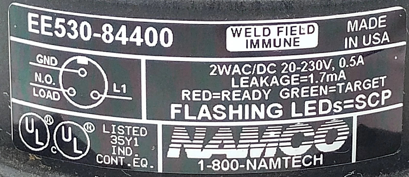 NAMCO E530-84400 20-230 V AC/DC Inductive Proximity Sensor