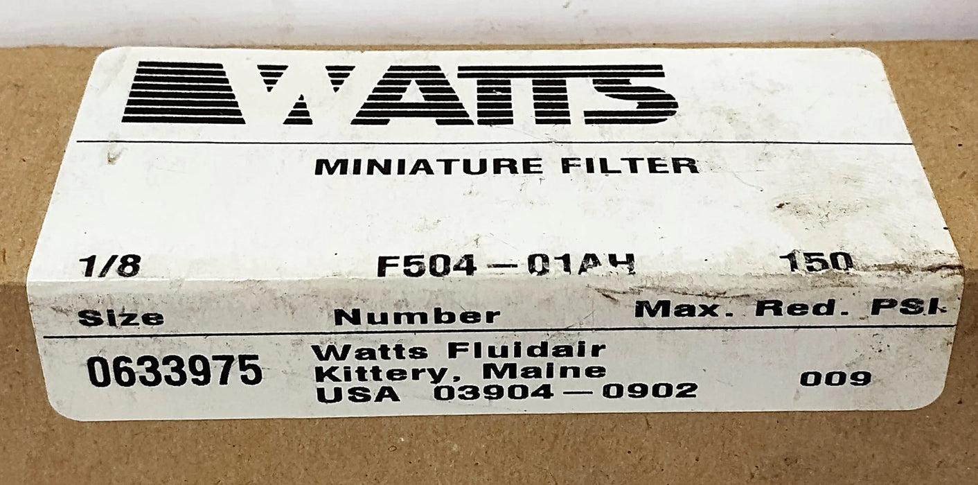Watts F504-01AH 150 psi 20 Micron Compressed Air Filter w/ 1/4 in Ports
