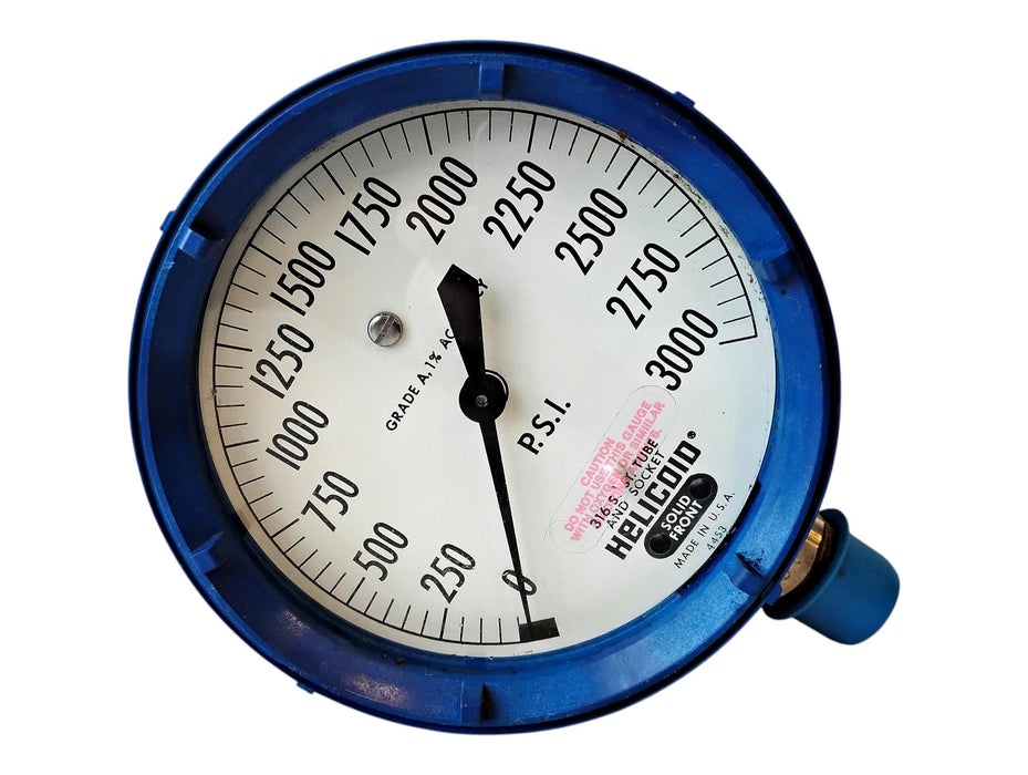 Helicoid J4J2J1A0R0000 1/2" NPT 0-3000 PSI Pressure Gauge