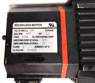 Reliance Electric S-4030-P-H00AA 6042-00-802 240 V 4000 RPM 1.7 HP Servo Motor