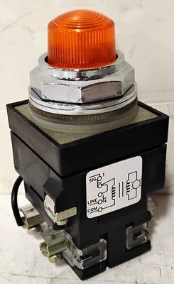 GE CR104PLT32M 120 V Amber Push-to-test Oiltight Indicator Light