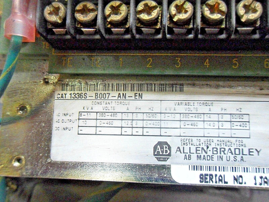 Allen-Bradley 1336S-B007-AN-EN Variable Drive
