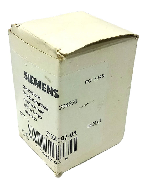 Siemens 3TX4092-0A 0.1-30 Second On-Delay Pneumatic Timer for Contactors