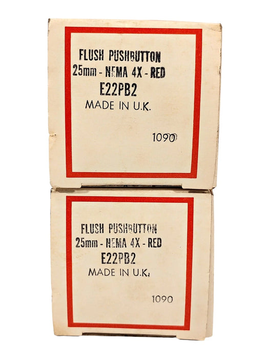 Cutler-Hammer E22PB2 600 V AC/DC 10 A Red 25 mm Flush Head Momentary Pushbutton