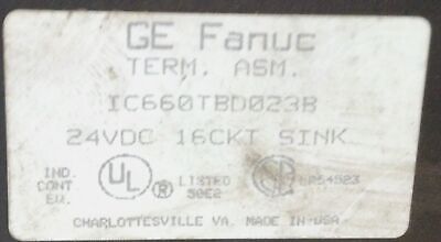 GE Fanuc IC660TBD023 16 Circuit Sink In/Out Terminal Assembly 24 V DC