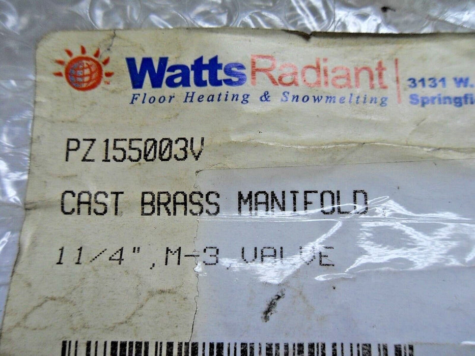 Watts Radiant PZ155003V Cast Brass Manifold