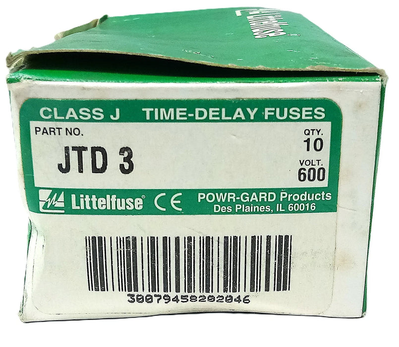 Littelfuse JTD 3 600 V AC 3 A Class J Current-Limiting Time-Delay Fuses