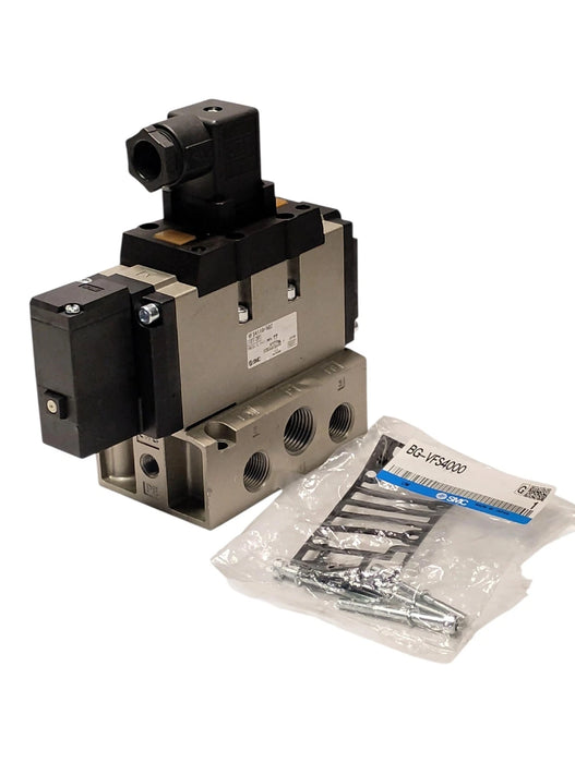 SMC VFS4110-5DZ Solenoid Valve w/ 24 V DC Coil and Manifold