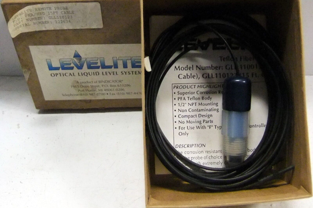 Levelite Teflon Fiber Optic Remote Probe GLL1100123 15 FT Cable