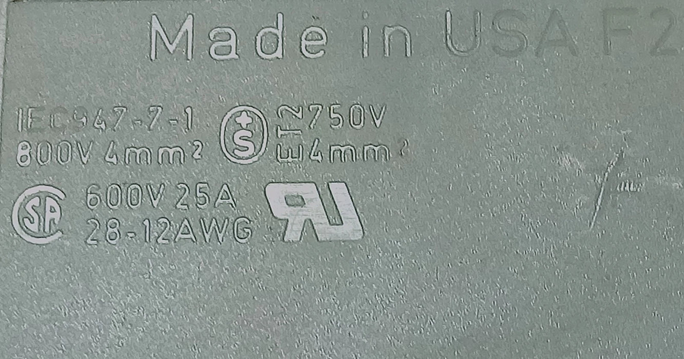 Phoenix Contact USK 4 600 V 25 A Feed Through Terminal Blocks