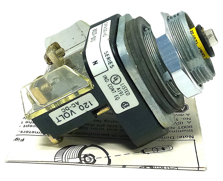 Allen-Bradley 800T-Q10 120 V AC Oiltight Full Voltage Pilot :Light w/ No Lens