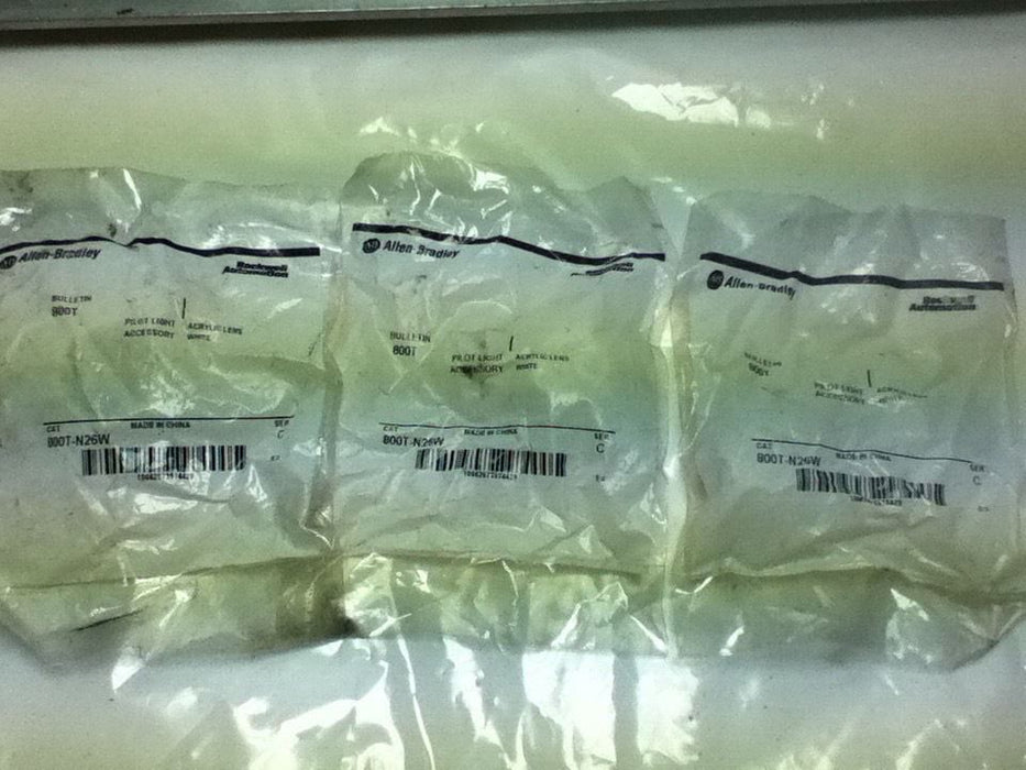 3 Allen-Bradley 800T-N26W PILOT LIGHT CAPS