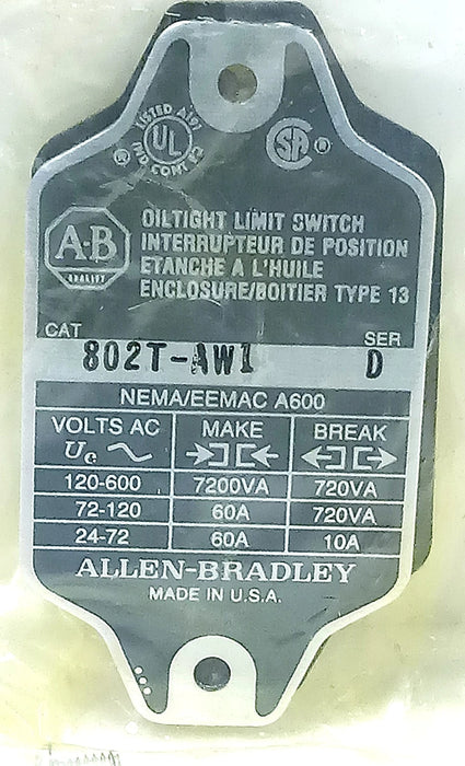 Allen-Bradley 802T-AW1 600 V AC 10 A Oiltight Rotary Gear Limit Switch