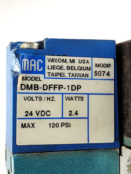 SMC MV-P2A-AADA-DM-DFFP-1DP 20-120 psi Solenoid Valve w/ 24 V DC Coil
