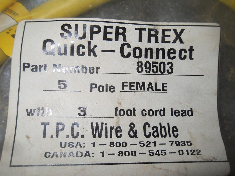 TPC 89503 Super Trex Quick-Connect Connector W/ Lead