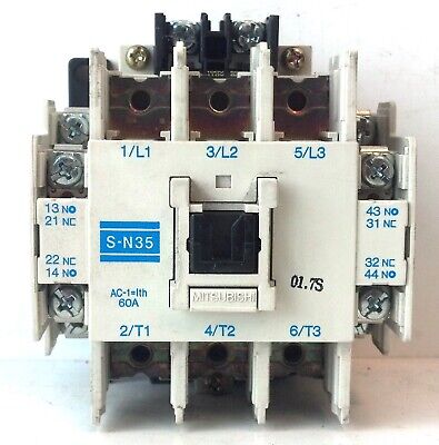 Mitsubishi S-N35 100-110 V AC 60 A 2 NO/2 NC 3 P Magnetic Contactor