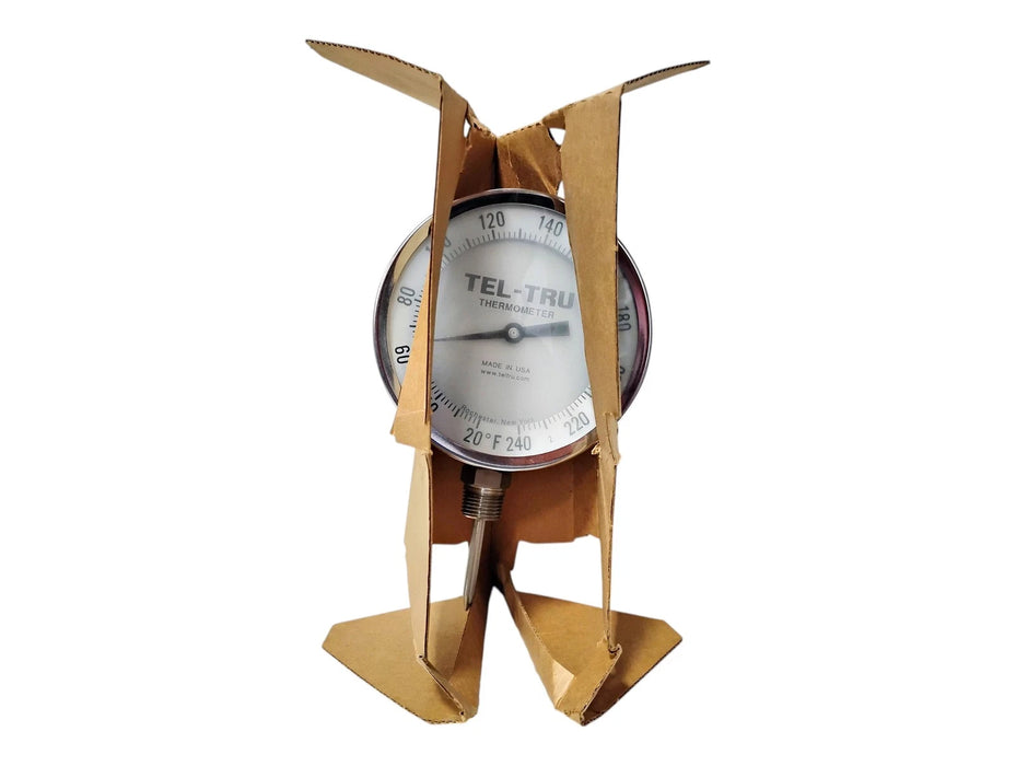 Tel-Tru BC550R 1/2" NPT 20-240 Deg F 2.5" Stem Bimetallic SS Thermometer