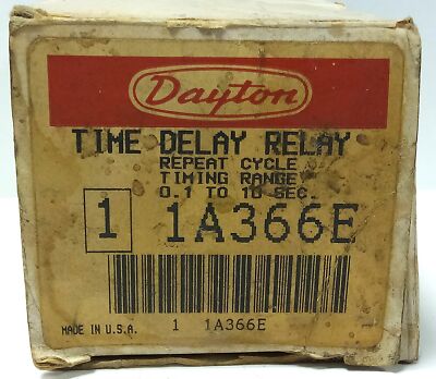 Dayton 1A366E 120 V AC 0.1-10 Sec Dual On-Delay/Off-Delay Time Delay Relay