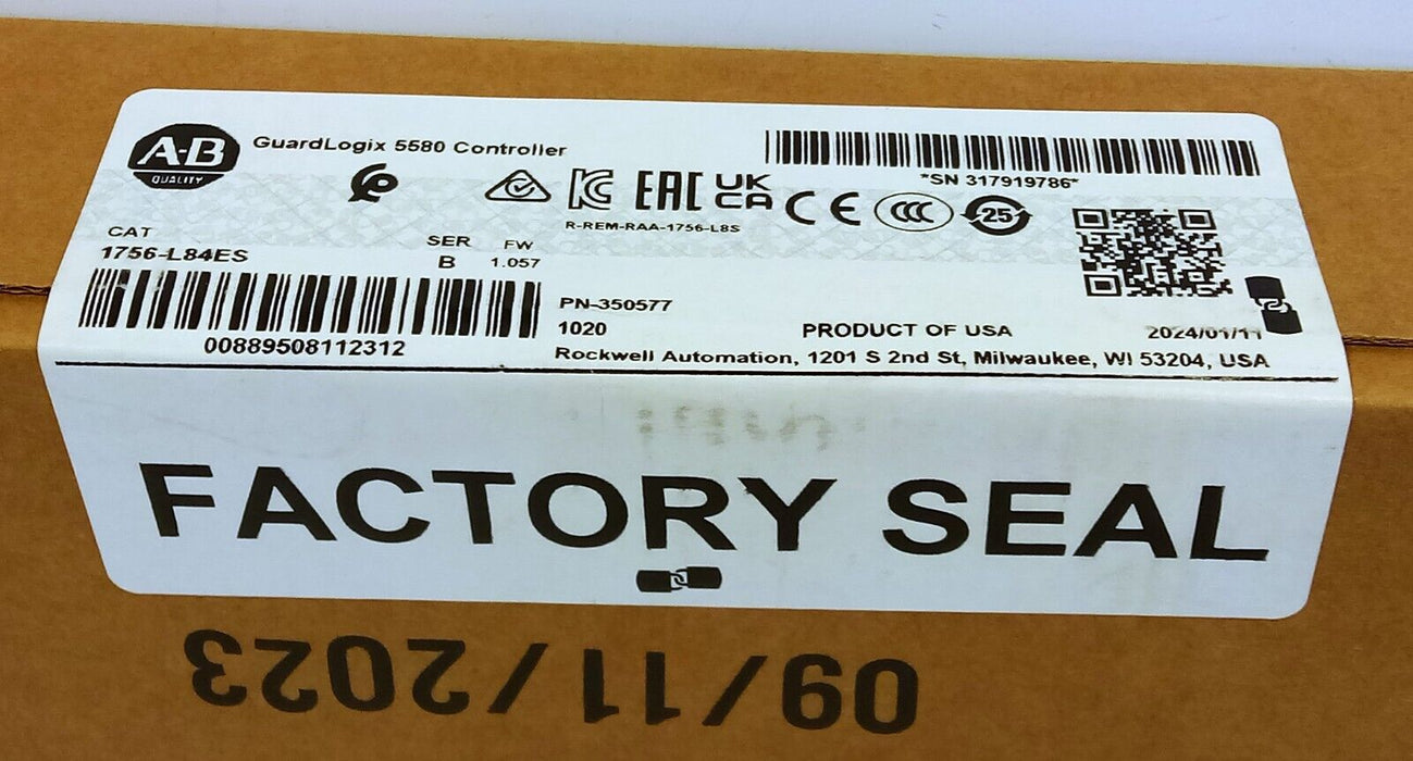 Allen-Bradley 1756-L84ES GuardLogix Ser B FW 1.057 PLC Safety Controller