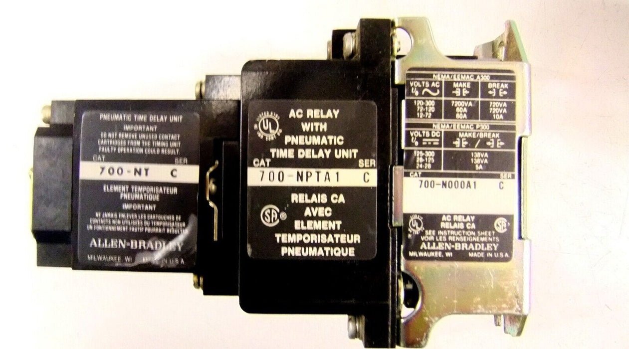 Allen-Bradley AC Relay with Pneumatic Timer 700-NPTA1