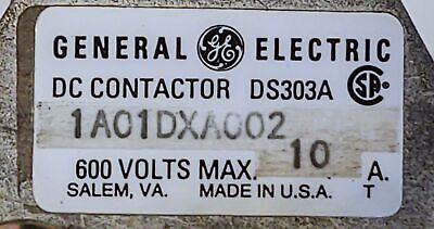GE DS303A1A01DXA002 10 A 600 VDC Contactor
