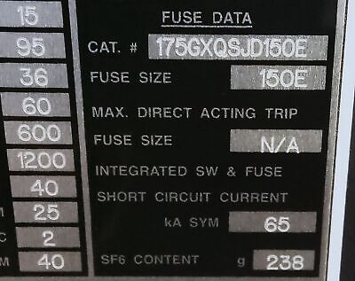 Square D HVLCC Load Interruptor Switchgear Remote Power Distrubution Center