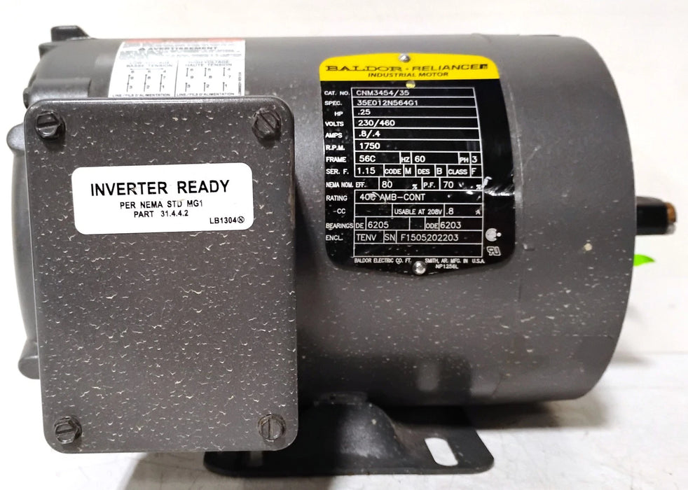 Baldor CNM3454/35 230/460 V 1750 RPM 1/4 HP 56C TENV Motor