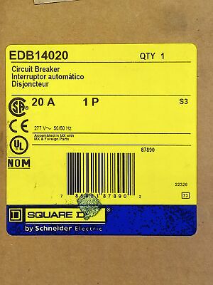 Square D EDB14020 277 V 20 A 1-Pole Circuit Breaker