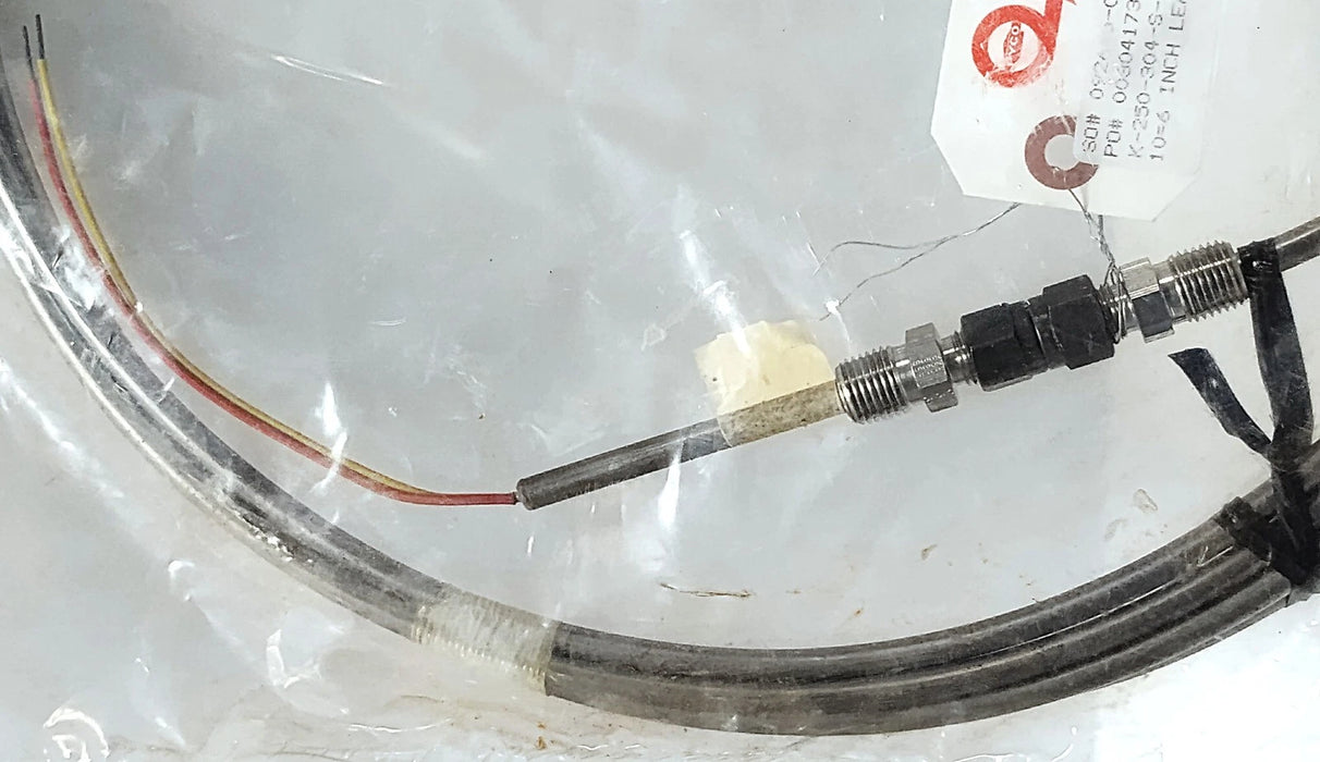 PYCO K-250-304-S-180-E-10-YY Thermocouple Assembly w/ 6 in Leads