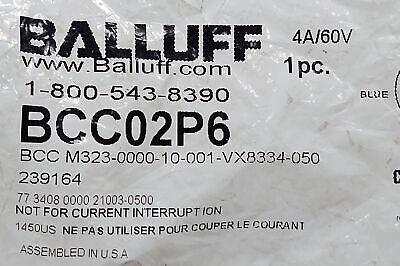 Balluff BCC02P6 BCC M323-0000-10-001-VX8334-050 Single-Ended PLC Cable