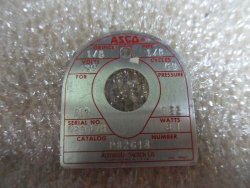 1 ASCO P82614 SOLENOID VALVE PARTS- INCOMPLETE