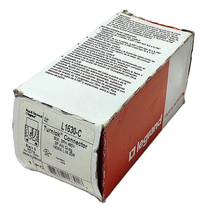 Legrand L1630-C 480 V AC 30 A L16-30R 2 Pole Locking Electrical Plug Receptacle