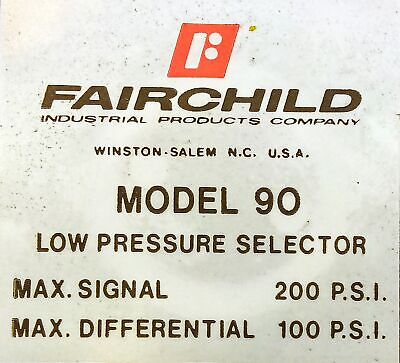 Fairchild 90052 Low Pressure Selector Relay