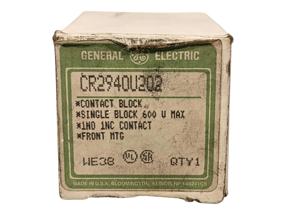 GE CR2940V202 600 V 1 NO/1 NC Heavy Duty Contact Block