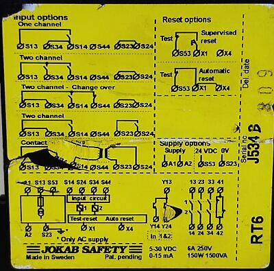 Jokab Safety RT6-24VDC Safety Relay
